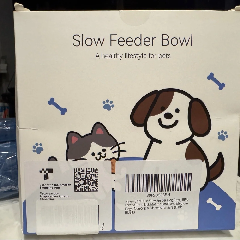 Slow-feeder silicone dog bowl